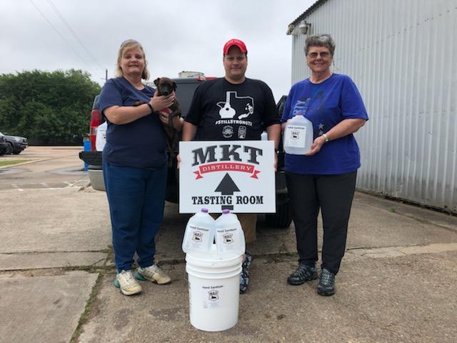 Pat Jopling at MKT Distillery for hand sanitizer donation