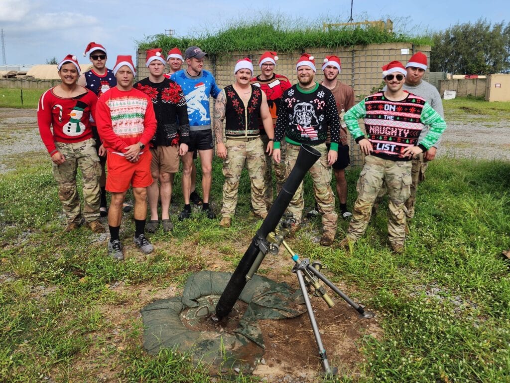 Deployed Service Members in Ugly Sweaters