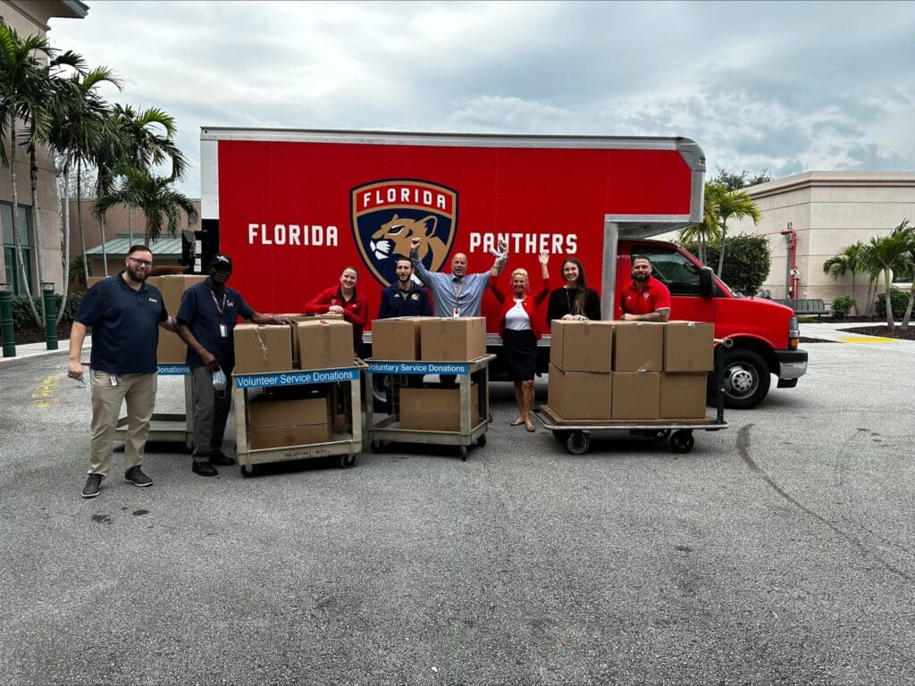 The Florida Panthers supporting Soldiers' Angels through a corporate engagement activity.