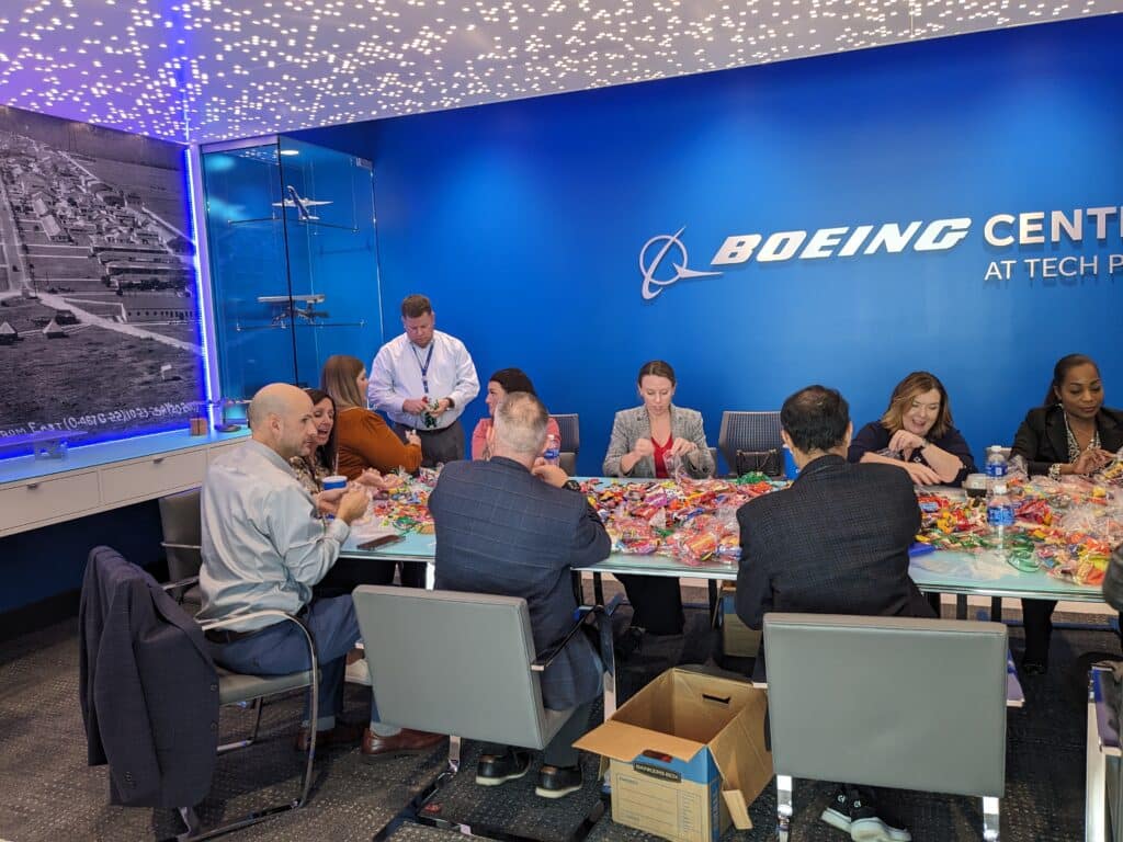 Boeing supporting Soldiers' Angels during a corporate engagement opportunity.