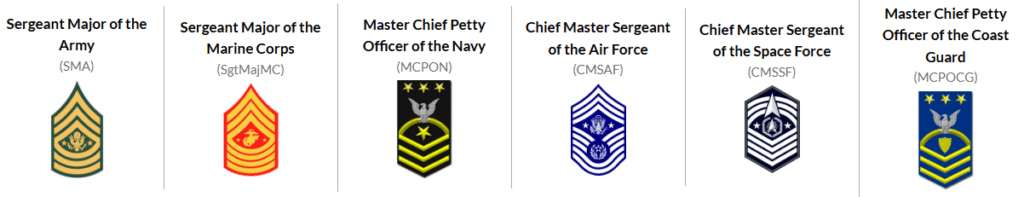 Enlisted ranks insignias E-9 image two.