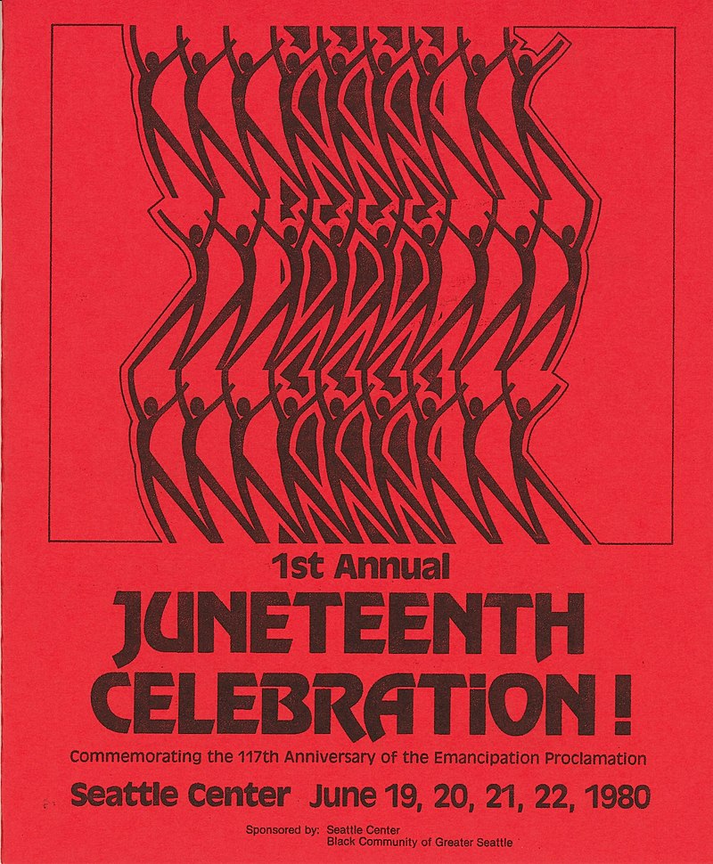 Flyer for a 1980 Juneteenth celebration at the Seattle Center